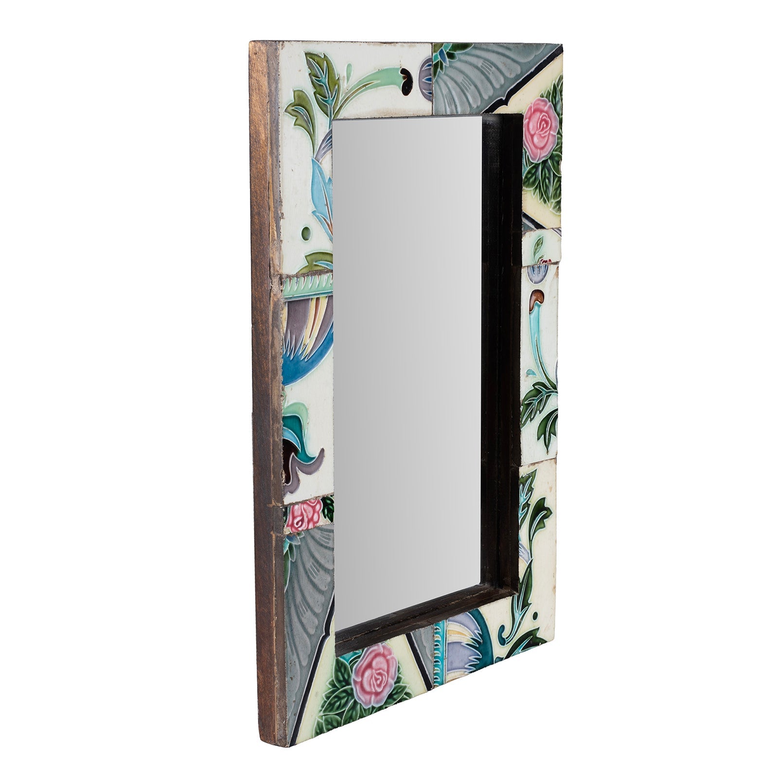 Art Deco Mirror Made From Old Peranakan Ceramic Tiles