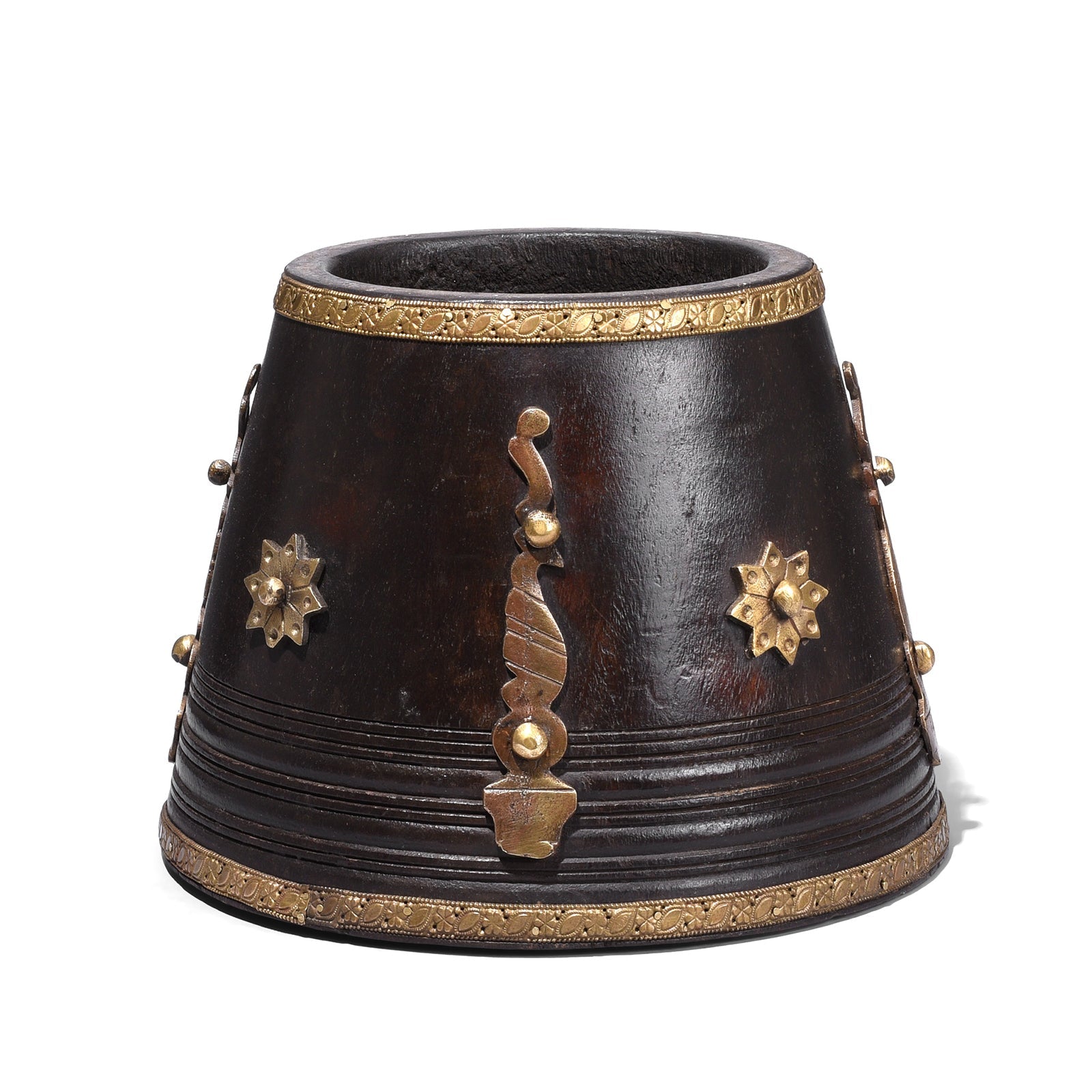 Vintage Wooden Pot Planter From South India - Ca 1990