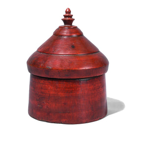 Red Lacquer Pot From Uttar Pradesh - Ca 1930