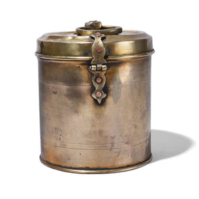 Vintage Brass Food Caddy From Bombay - Ca 1920