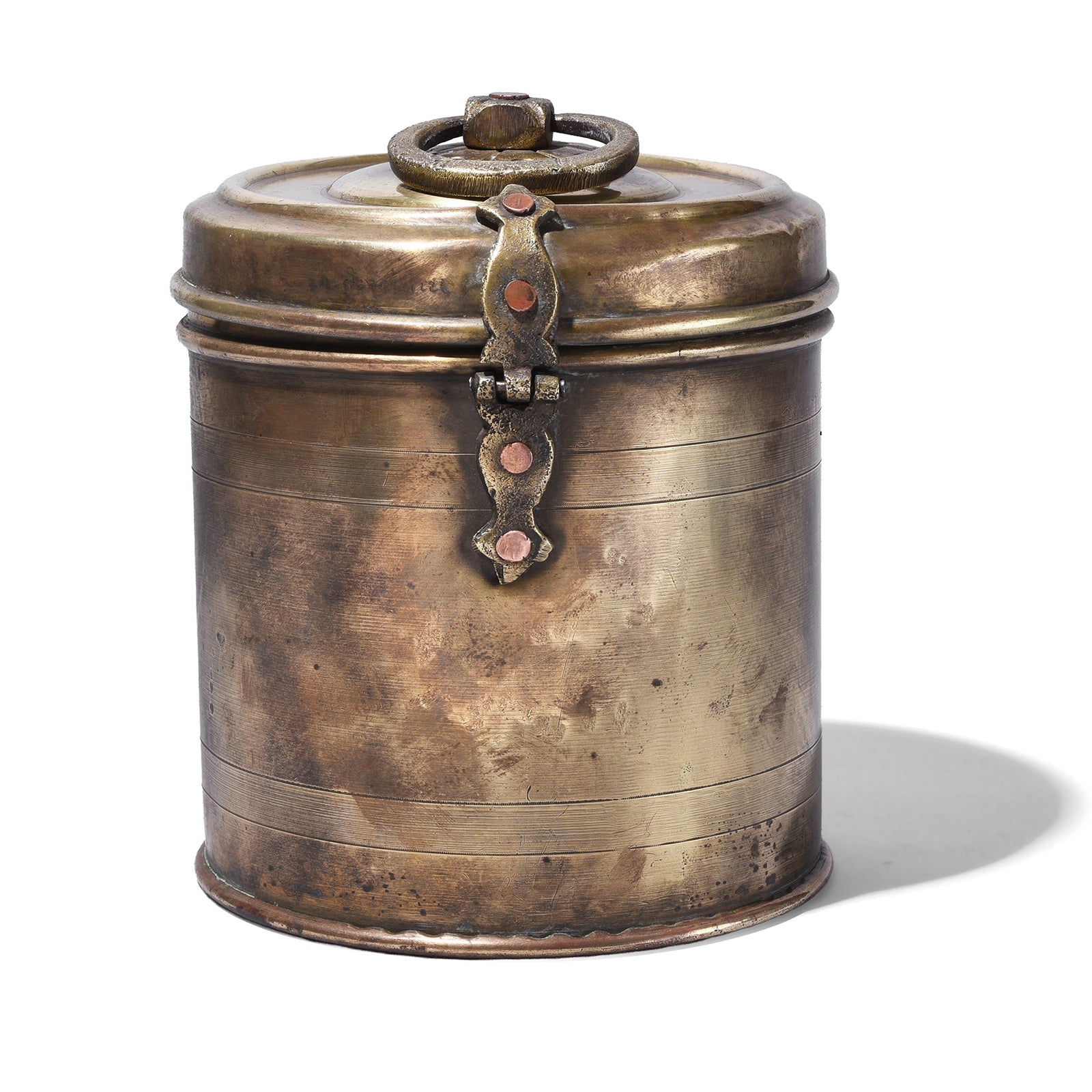 Vintage Brass Food Caddy From Bombay - Ca 1920