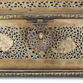 Pierced Brass Paan Box From Rajasthan - Late 19th Century