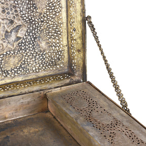 Pierced Brass Paan Box From Rajasthan - Late 19th Century