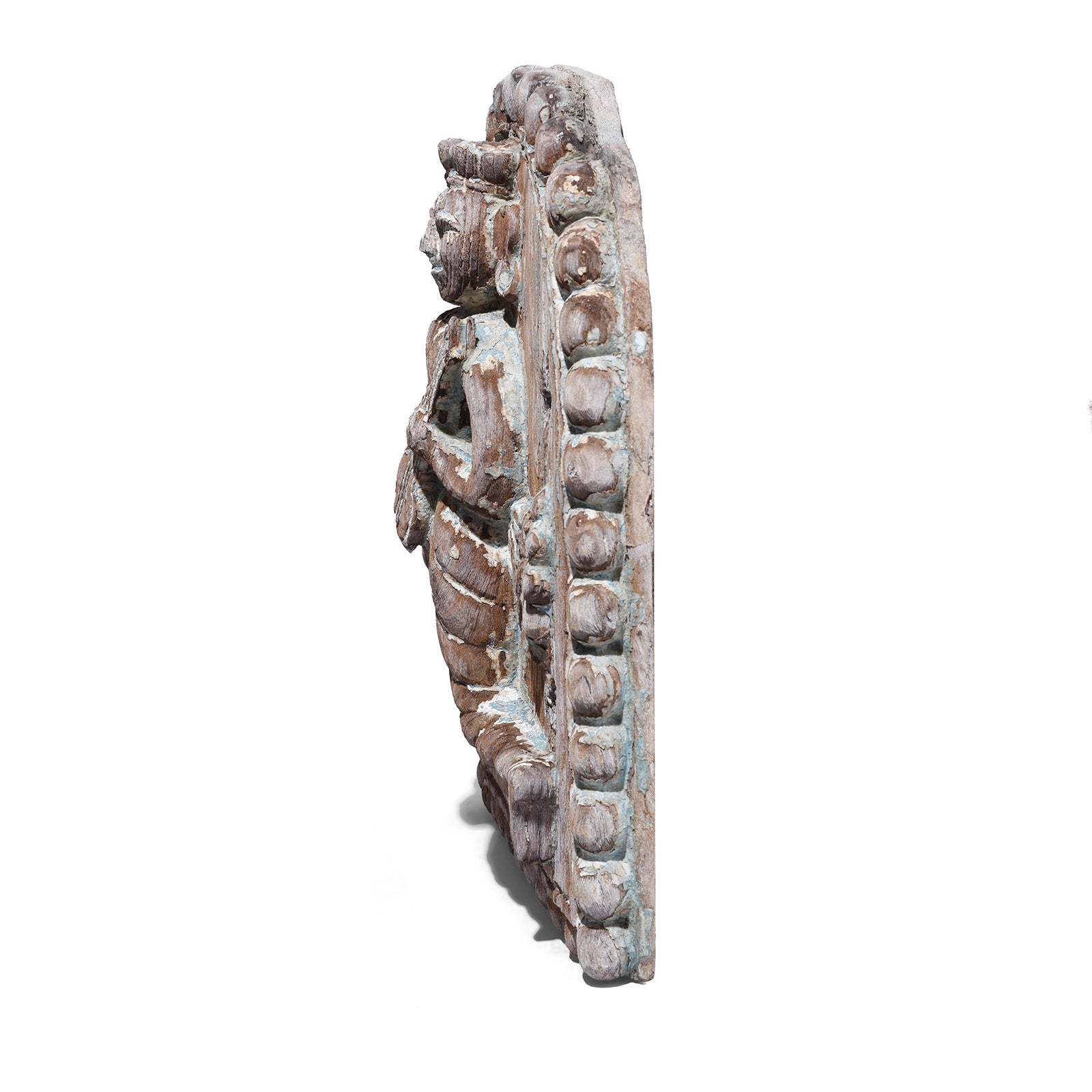 Carved Teak Musician Panel From Gujarat - 19th Century