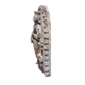 Carved Teak Musician Panel From Gujarat - 19th Century
