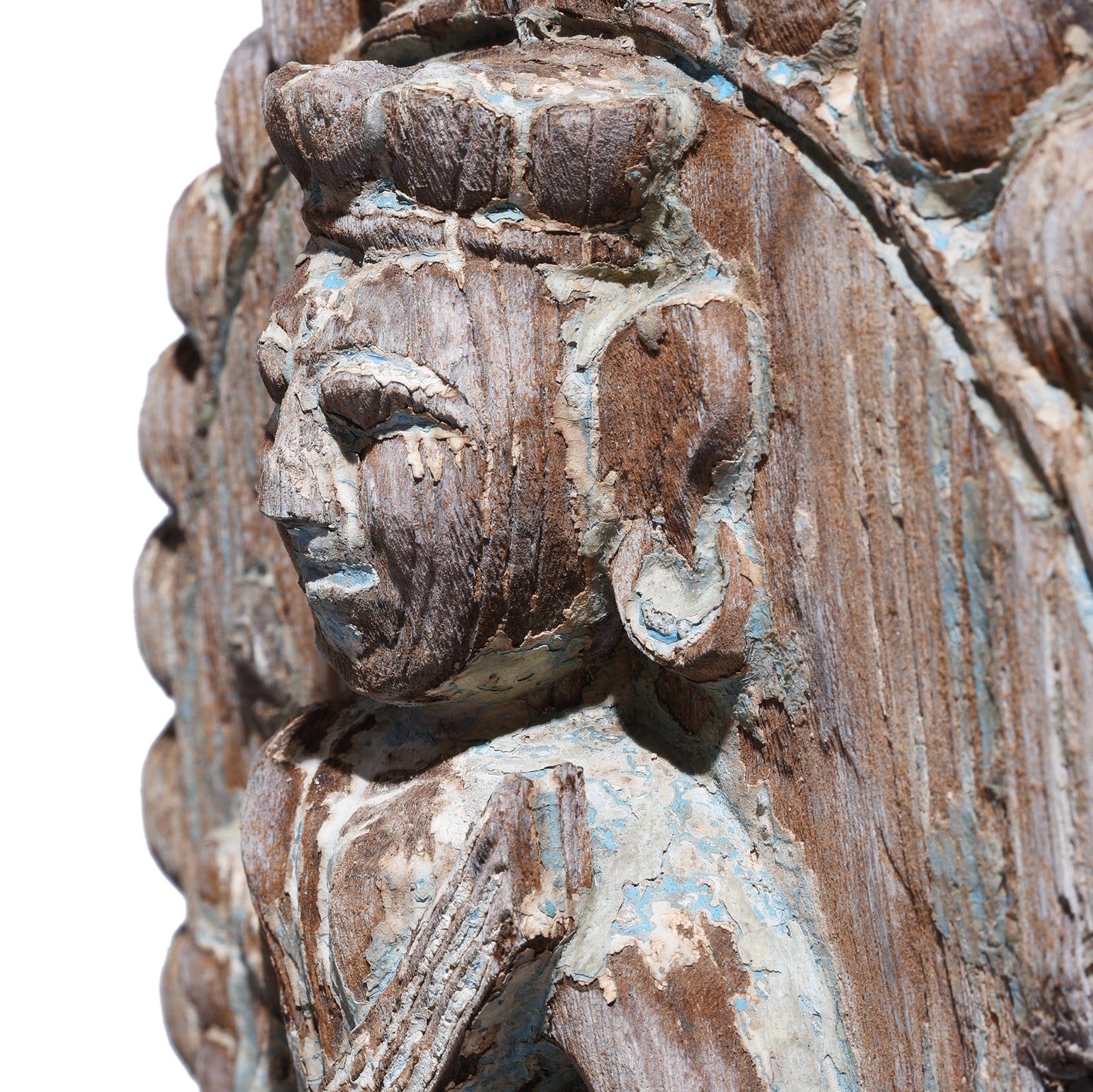 Carved Teak Musician Panel From Gujarat - 19th Century