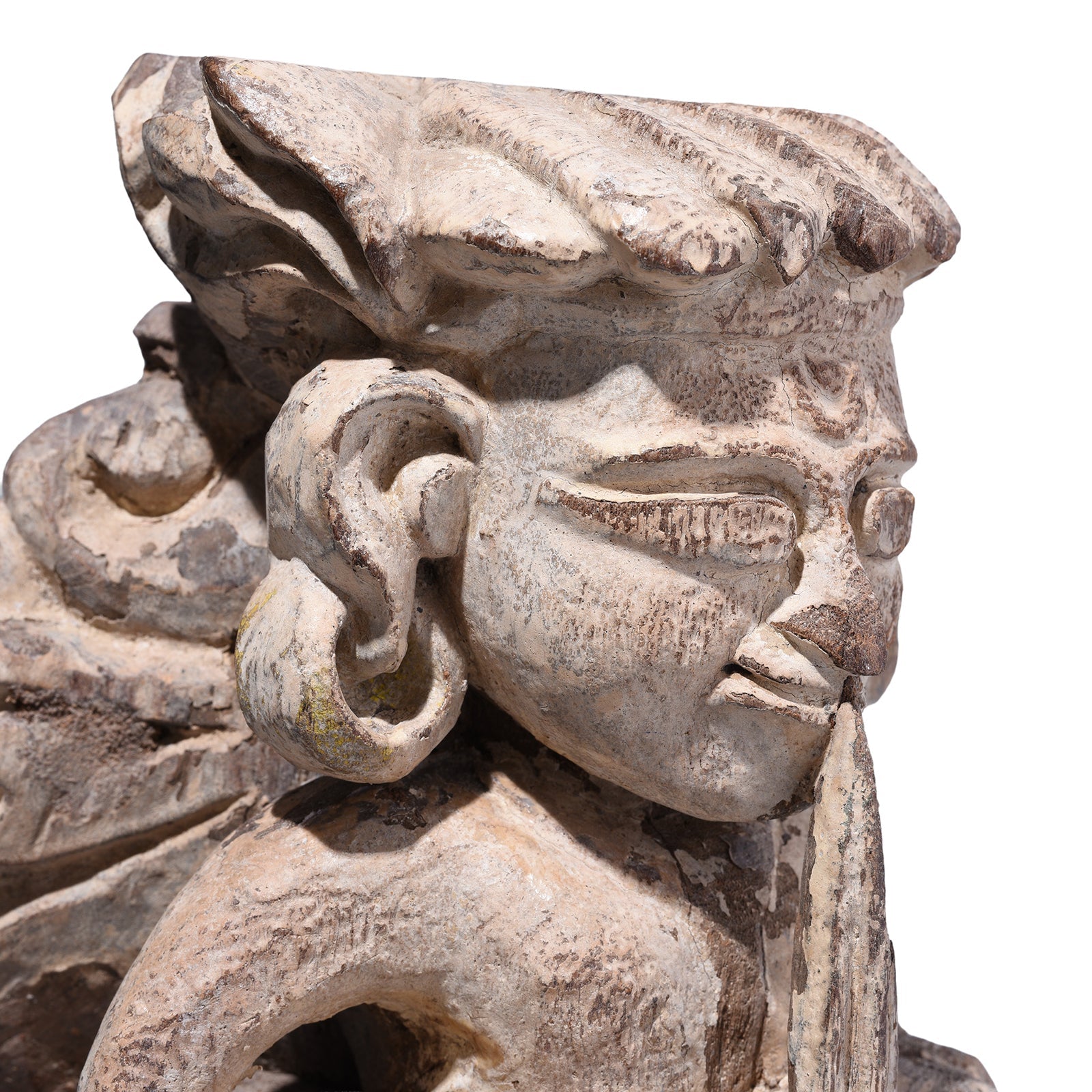 Carved Teak Musician Panel From Gujarat - 19th Century
