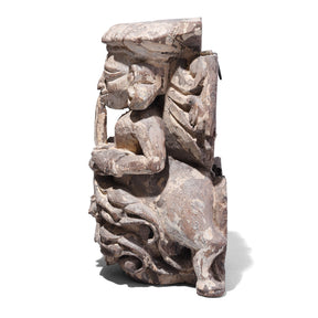Carved Teak Musician Panel From Gujarat - 19th Century