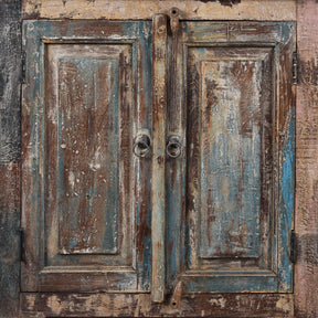 Reclaimed Teak Side Cabinet With Painted Finish