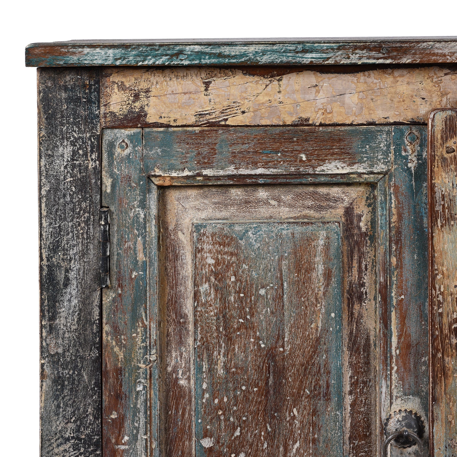 Reclaimed Teak Side Cabinet With Painted Finish