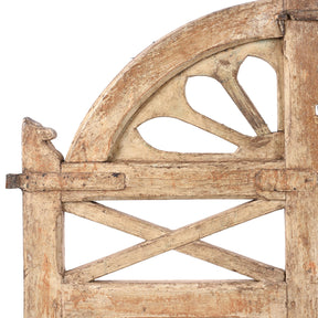 Cream Painted Teak Dog Gate From Gujarat - 1900