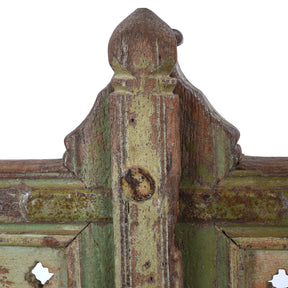 Green Painted Dog Gate From Gujarat - 19th Century
