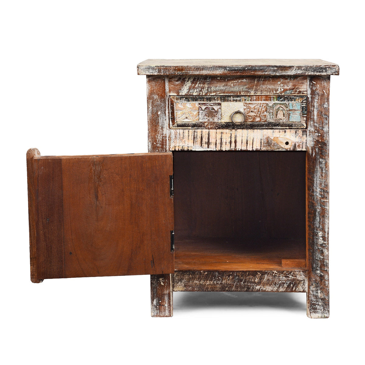 Bedside Cabinet Made From Reclaimed Teak
