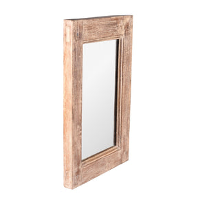Small Rustic Indian Reclaimed Wood Teak Mirror