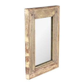 Small Rustic Indian Reclaimed Wood Teak Mirror