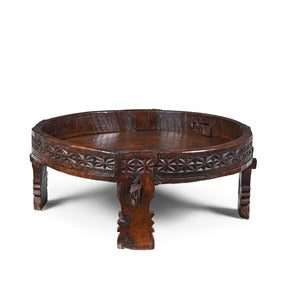 Indian Chakki Coffee Table - Teak Rice Mill - 19th Century