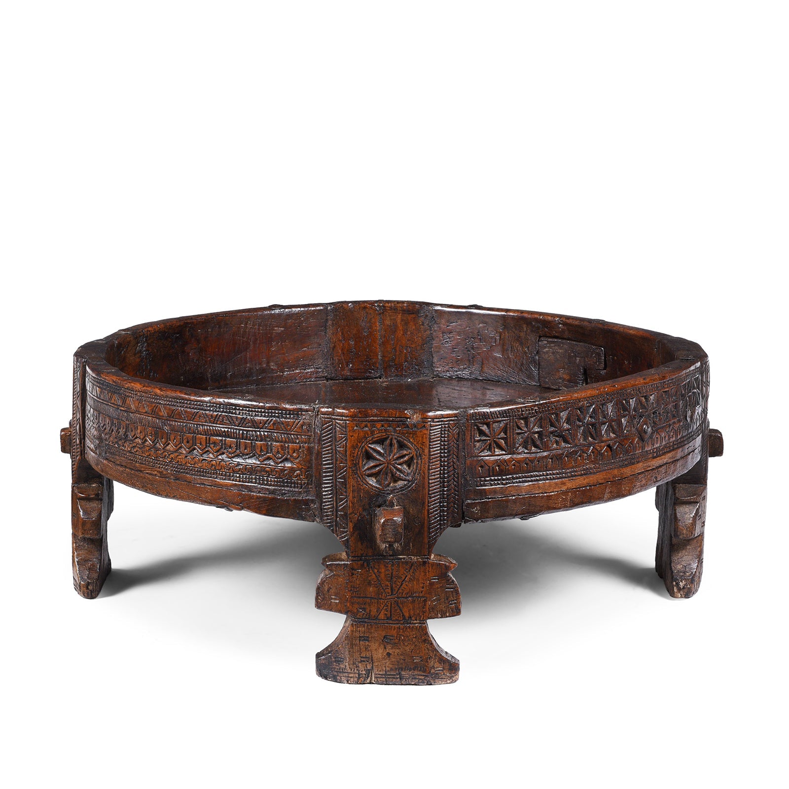 Chakki Coffee Table From Rajasthan - 19th Century