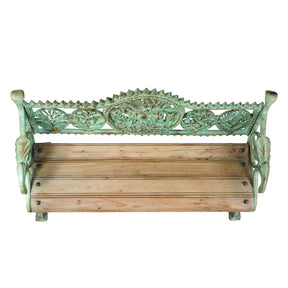 Verdigris Cast Iron Outdoor Dog Bench