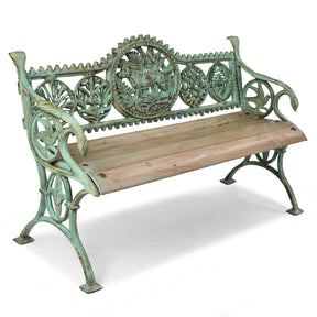 Verdigris Cast Iron Outdoor Dog Bench