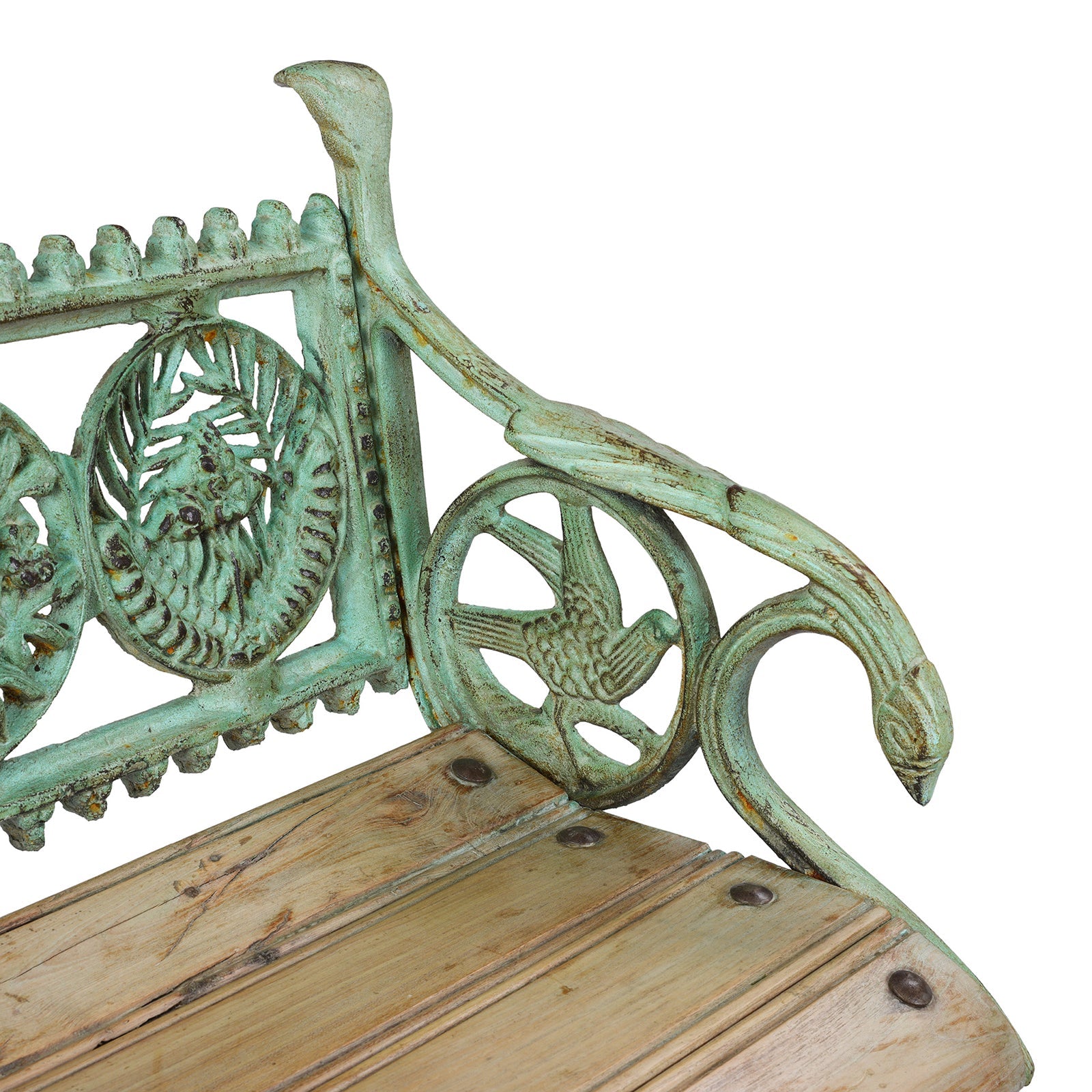 Verdigris Cast Iron Outdoor Dog Bench