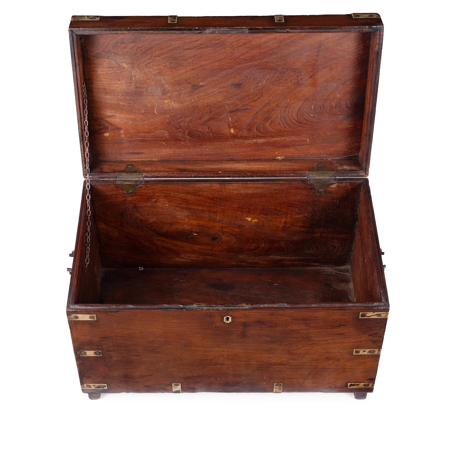 Brass Bound Indian Military Chest From Rajasthan -19th Century