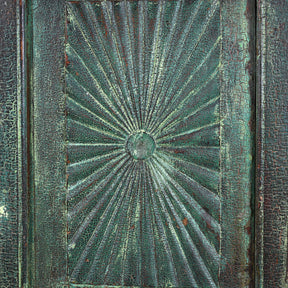 Indian Almirah Cabinet With Sunburst Panels - 19th Century
