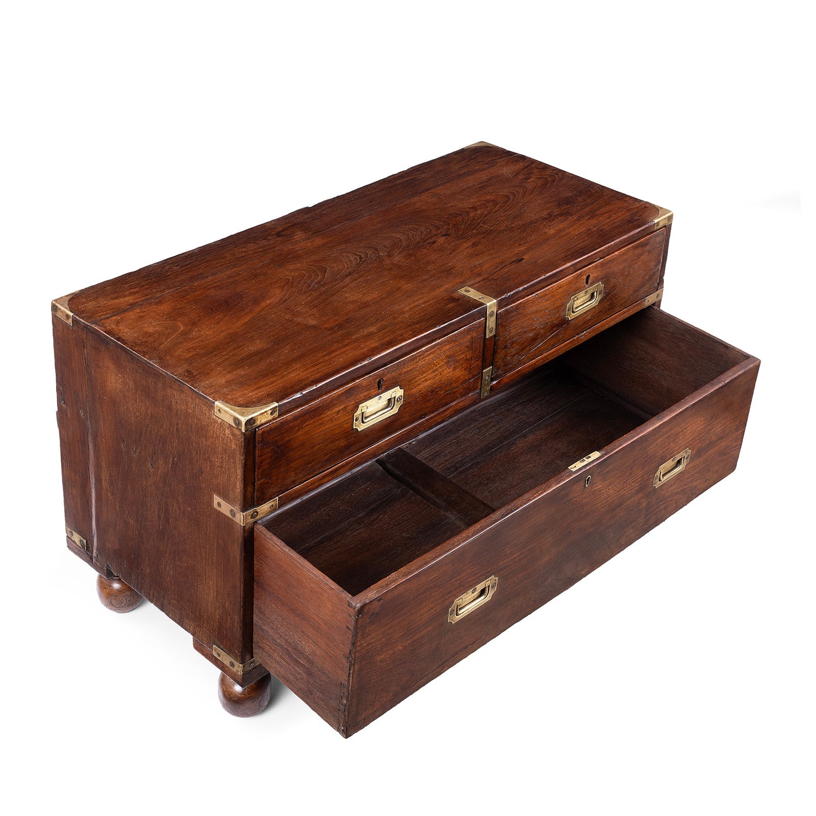 Anglo Indian Campaign Half Chest Of Drawers - 19th Century