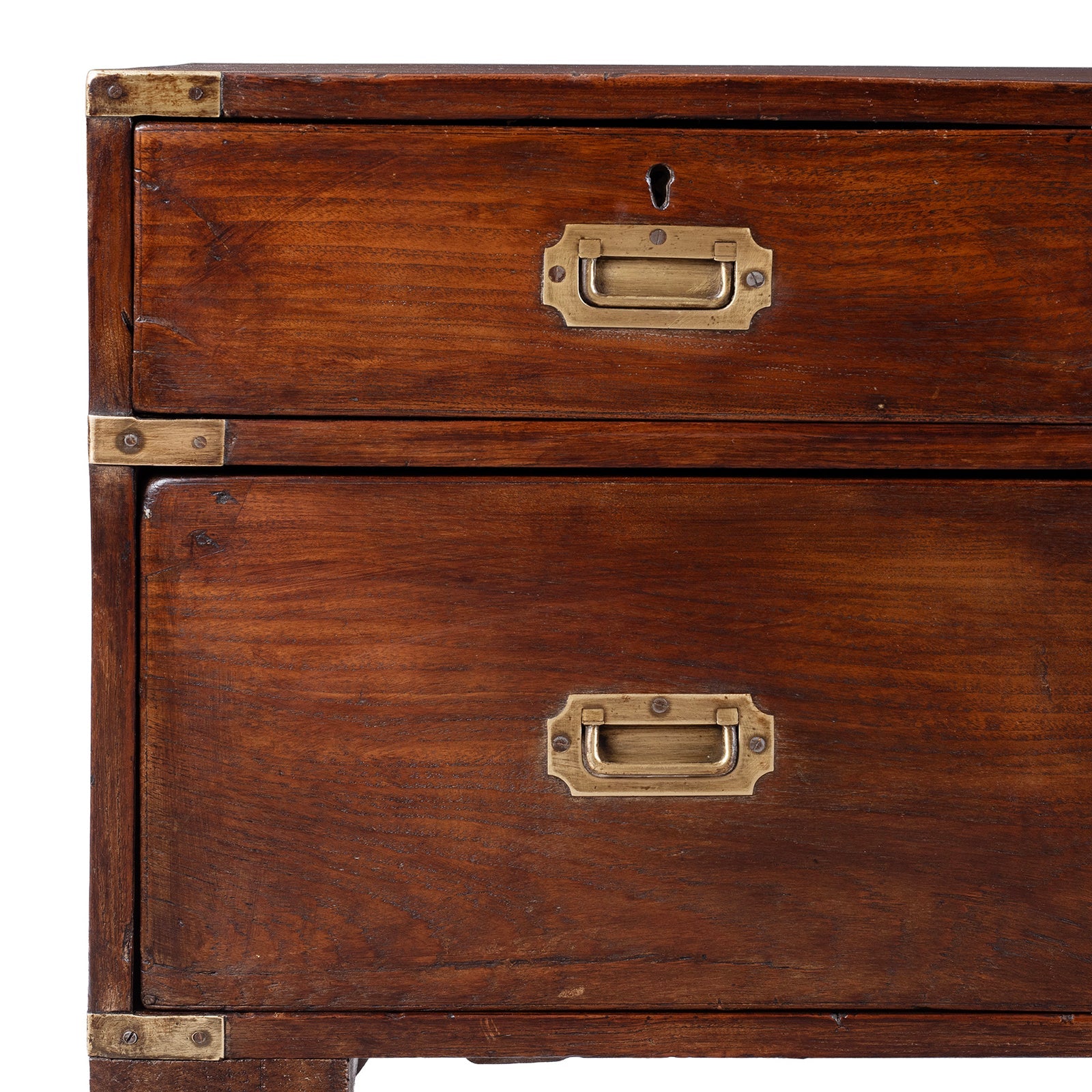 Anglo Indian Campaign Half Chest Of Drawers - 19th Century
