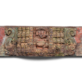 Carved Teak Lintel Panel From Gujarat - 19th Century