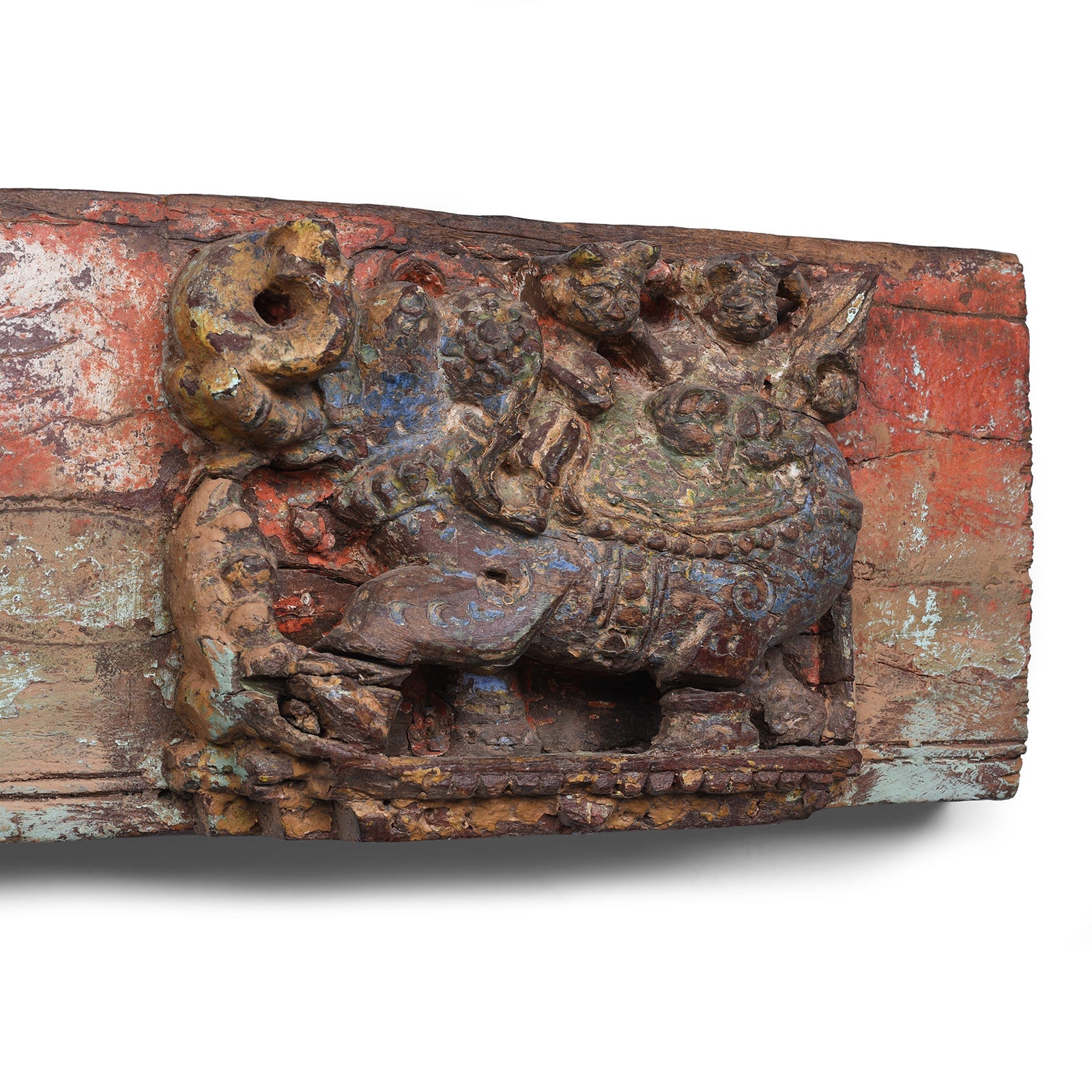 Carved Teak Lintel Panel From Gujarat - 19th Century