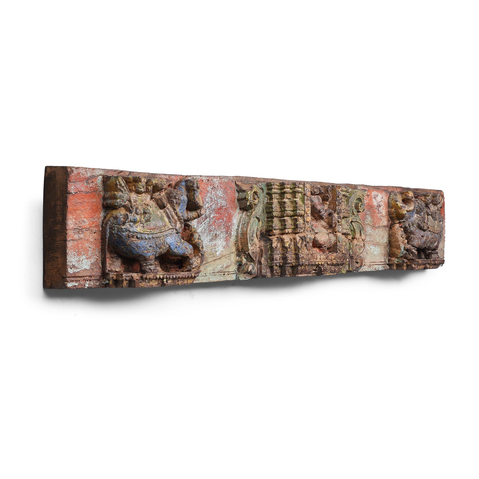Carved Teak Lintel Panel From Gujarat - 19th Century