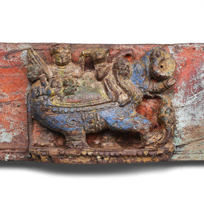 Carved Teak Lintel Panel From Gujarat - 19th Century