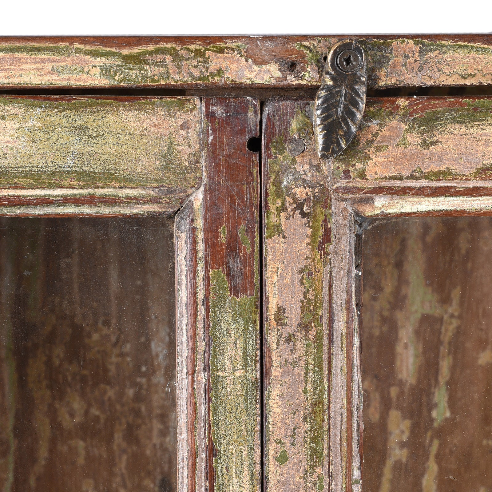 Grey Painted Teak Glazed Wall Cabinet - Ca 1930