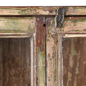 Grey Painted Teak Glazed Wall Cabinet - Ca 1930