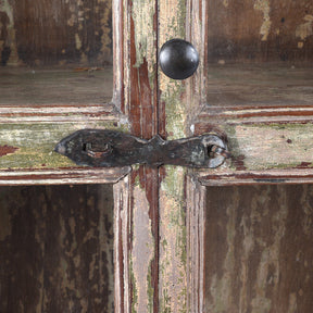 Grey Painted Teak Glazed Wall Cabinet - Ca 1930