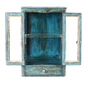 Blue Painted Wall Cabinet - Ca 1930