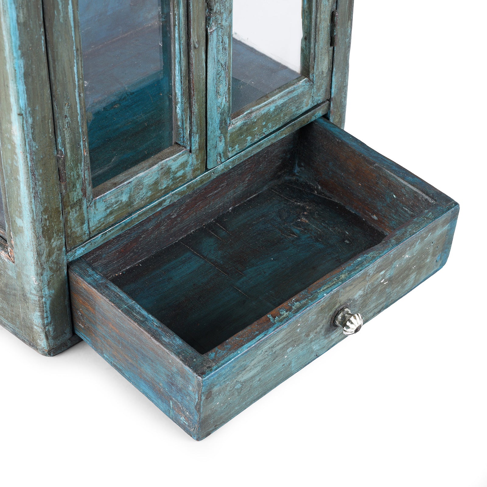 Blue Painted Wall Cabinet - Ca 1930