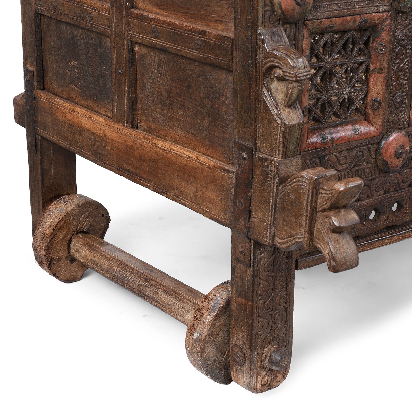 Teak Majus Dowry Chest From Saurashtra - 19th Century