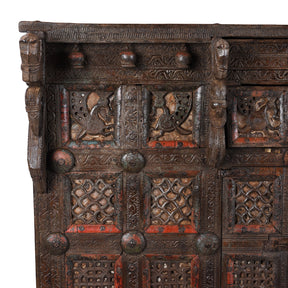 Teak Majus Dowry Chest From Saurashtra - 19th Century