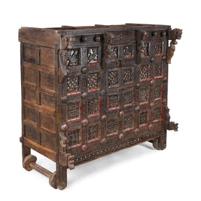 Teak Majus Dowry Chest From Saurashtra - 19th Century