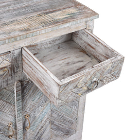 2 Door Parquet Side Cabinet Made From Reclaimed Teak