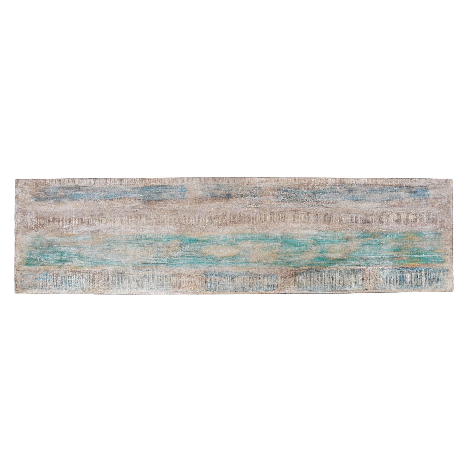Blue Painted Reclaimed Louvre Sideboard