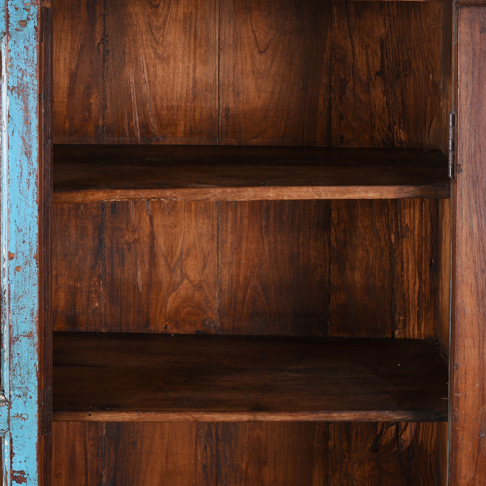 Indian Blue Painted Glazed Book Cabinet - Ca 1900