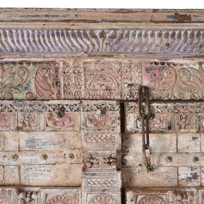 Painted Indian Door & Frame From Surat, Gujarat - 19th Century