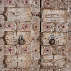 Painted Indian Door & Frame From Surat, Gujarat - 19th Century
