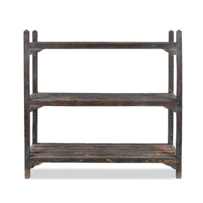Vintage Painted Indian Teak Shelf - Ca 1930