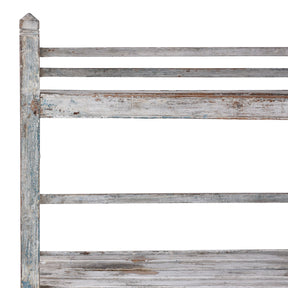 Vintage Painted Indian Teak Slatted Shelf - Ca 1940