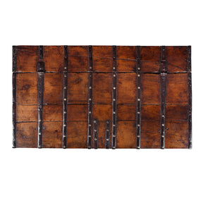 Iron Bound Coffee Table Chest From Gujarat - 19th Century