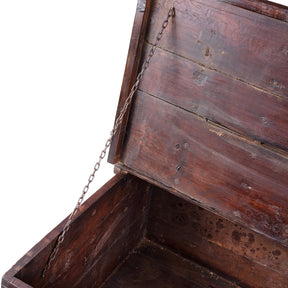 Iron Bound Coffee Table Chest From Gujarat - 19th Century