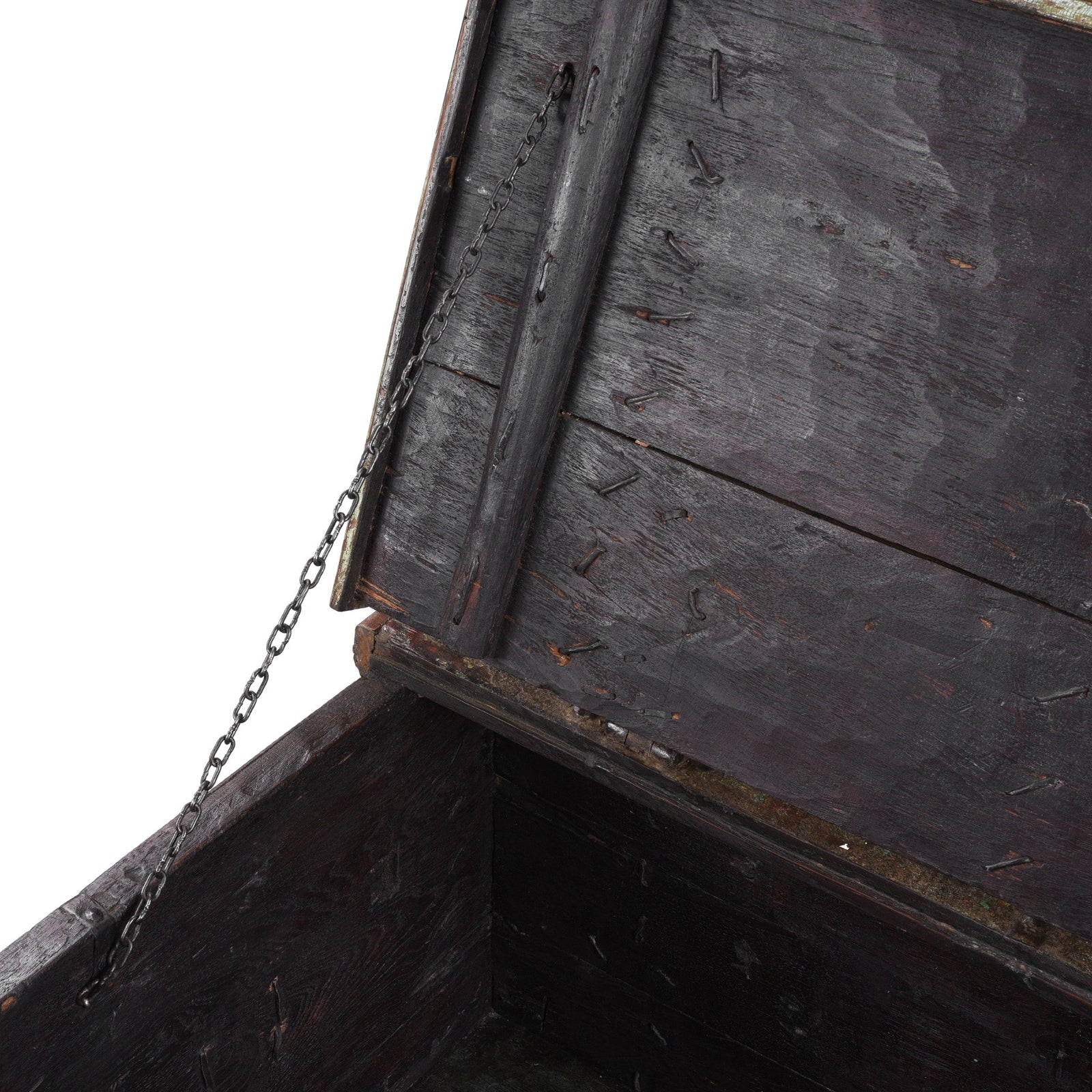 Painted Teak Coffee Table Chest - 19th Century